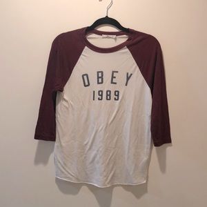 Obey 3/4 sleeve shirt
